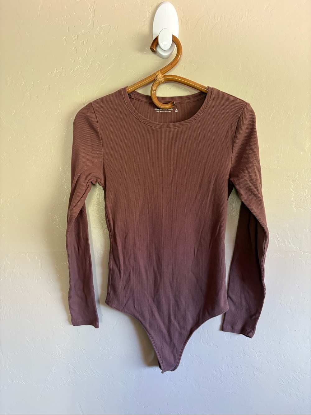 Abercrombie & Fitch Brown Ribbed Long Sleeve Soft AF Collection Bodysuit Size M